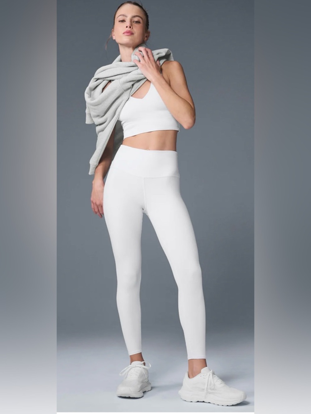 NEW ALO 7/8 HIGH-WAIST
AIRBRUSH LEGGING in WHITE Sz: XS